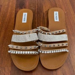 Steve Madden studded flat sandals.